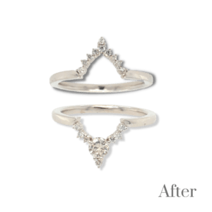 custom designed stack rings for engagement ring